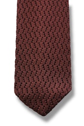 Zigzag Solid Knitted Silk Tie - Light Brown