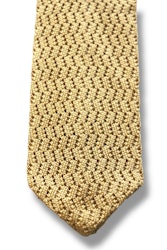 Zigzag Solid Knitted Silk Tie - Yellow