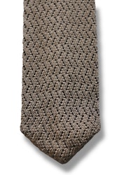 Zigzag Solid Knitted Silk Tie - Beige