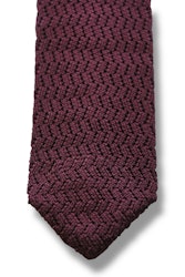Zigzag Solid Knitted Silk Tie - Bourgogne
