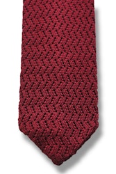 Zigzag Solid Knitted Silk Tie - Rust Orange