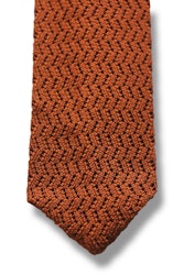 Zigzag Solid Knitted Silk Tie - Orange