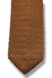 Zigzag Solid Knitted Silk Tie - Nougat