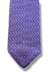 Zigzag Solid Knitted Silk Tie - Light Purple
