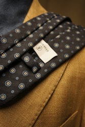 Floral Silk Tie - Navy Blue/Light Blue/White
