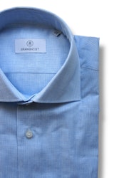 Thin Striped Linen/Cotton Shirt - Cutaway - Light Blue/White