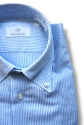 Thin Striped Linen/Cotton Shirt - Button Down - Light Blue/White