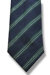 Regimental Shantung Tie - Navy Blue/Green