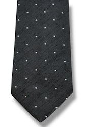Pindot Shantung Tie - Black/White