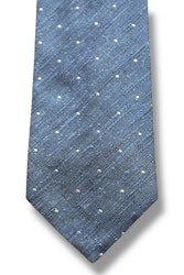 Pindot Shantung Tie - Navy Blue/White