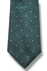 Pindot Shantung Tie - Dark Green/White