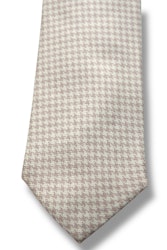 Dogtooth Silk Tie - Beige/Vintage Pink