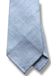 Herringbone Wool Linen Tie - Untipped - Light Blue