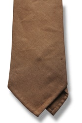 Solid Linen Tie - Untipped - Light Brown