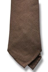 Solid Linen Tie - Untipped - Chocolate Brown