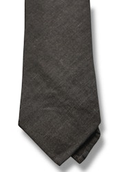 Solid Linen Tie - Untipped - Dark Brown
