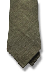Solid Linen Tie - Untipped - Olive Green