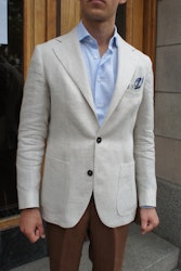 Hundtand Linnekavaj - Okonstruerad - Beige