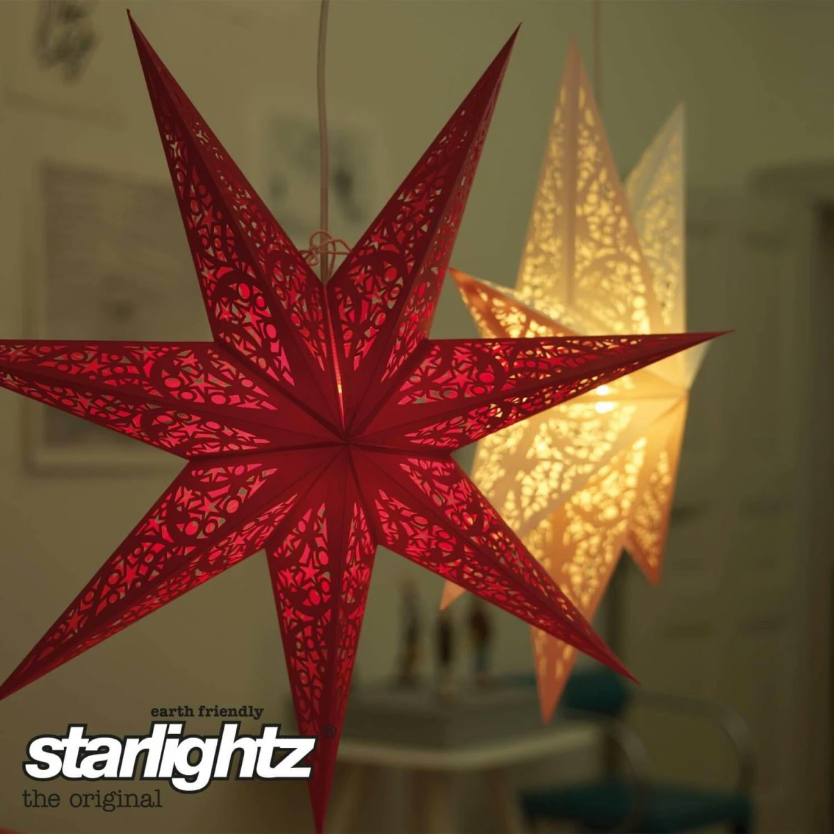 Starlightz adventsstjärna - 60cm - Siluett red