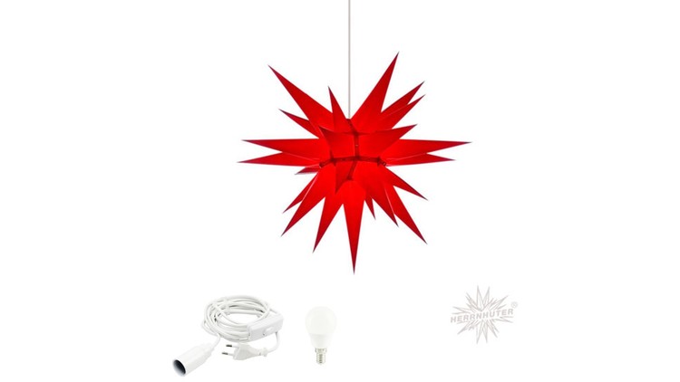 Herrnhuter Stjärna i6 röd - 60cm - inkl. belysningsset