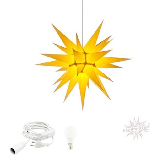 Herrnhuter Stjärna i6 gul - 60cm - inkl. belysningsset
