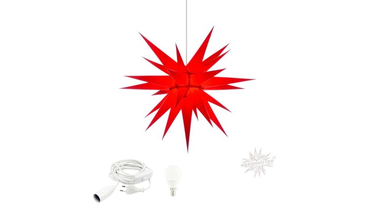 Herrnhuter Stjärna i7 röd - 70cm - inkl. belysningsset