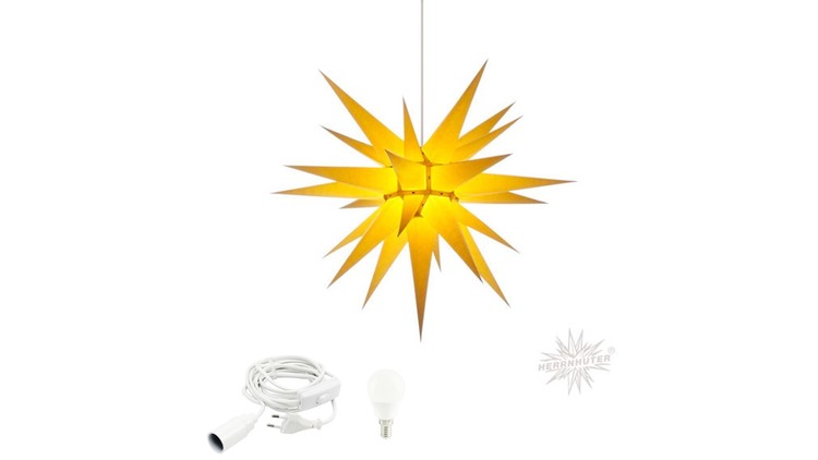 Herrnhuter Stjärna i7 gul - 70cm - inkl. belysningsset