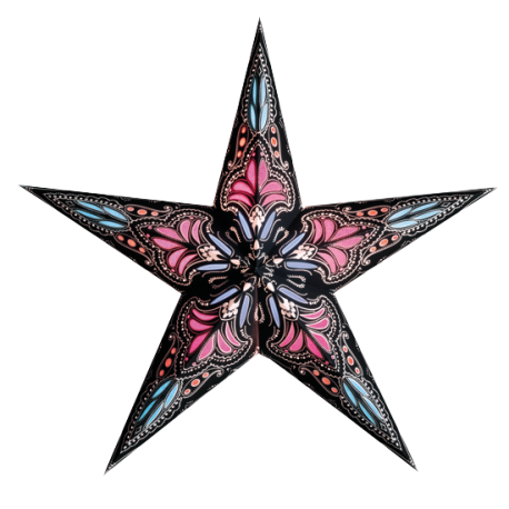 Starlightz Adventsstjärna - jaipur svart/vit