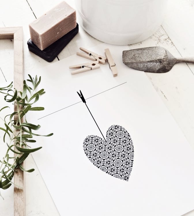 Grafiskt print - Ett hjärta på tork