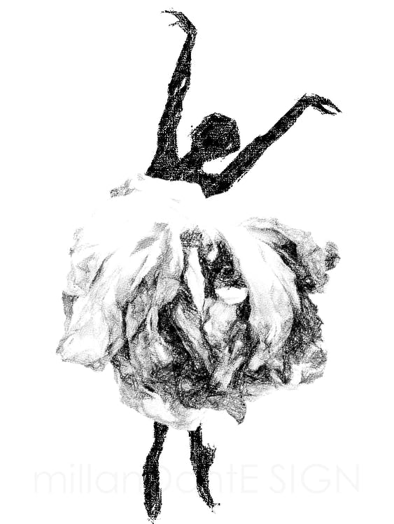 Grafiskt print - Dansa i en ros