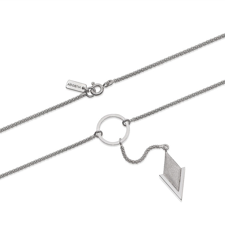 PIL. Halsband stort, vit rhodium