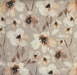 Beige kanvas med blomster ton i ton pris pr 0,5 meter