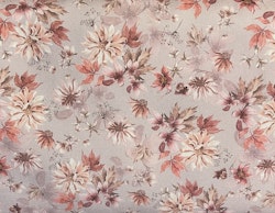 Rosa bunnfarge kanvas med blomstermønster pris pr 0,5 meter