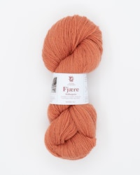 Fjære sokkegarn ,rødlig orange