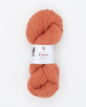 Fjære sokkegarn ,rødlig orange