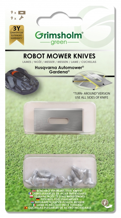 Knivar "turn-around" till Automower, Gardena m.fl, 9-pack