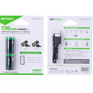 Nextorch laddningsbart batteri CR123A två-pack