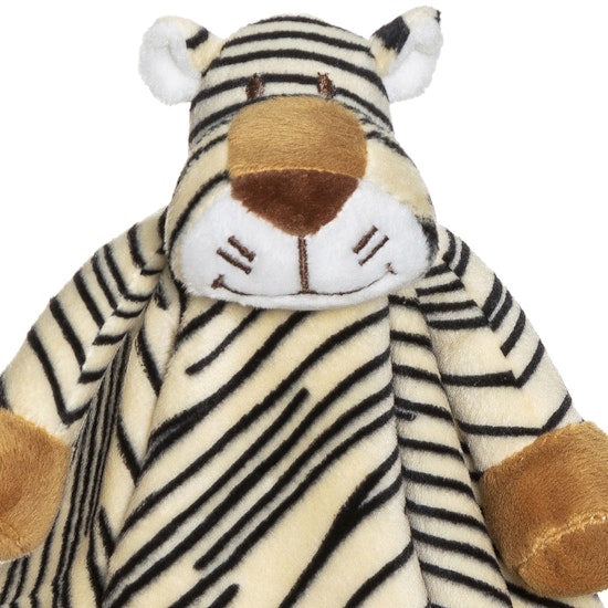 Snuttefilt, tiger, 35 cm, beige, svart, plysch, diinglisar, teddykompaniet