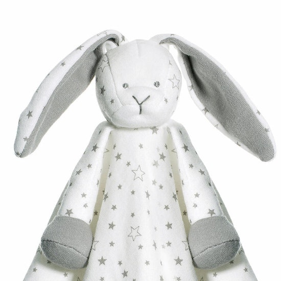 snuttefilt, kanin, 35 cm, grå, vit, ekologisk bomull, diinglisar, teddykompaniet