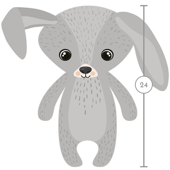 Teddy Cream Kanin Gosedjur, grå, 24 cm