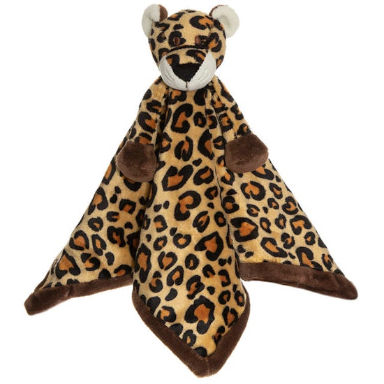 snuttefilt, leopard, 35 cm, svart, beige, prickig, plysch, diinglisar, teddykompaniet