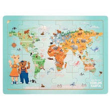 Lollo & Bernie, Pussel Världskarta, 24 bitar, 3-6år
