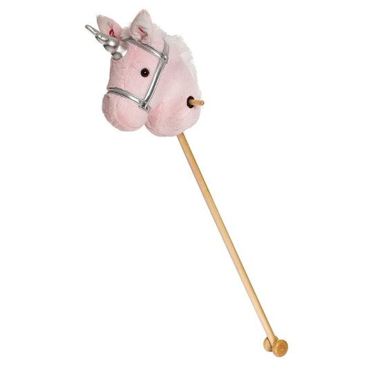 Käpphäst, rosa enhörning, 100 cm