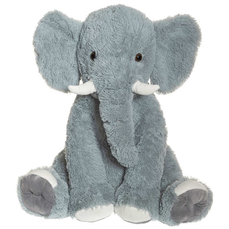 Sittande Elefant Gosedjur, grå, 60 cm - Teddykompaniet in Båstad
