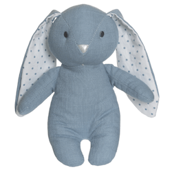 Elina, kanin i bomull & linnemix, himmelsblå, 20 cm