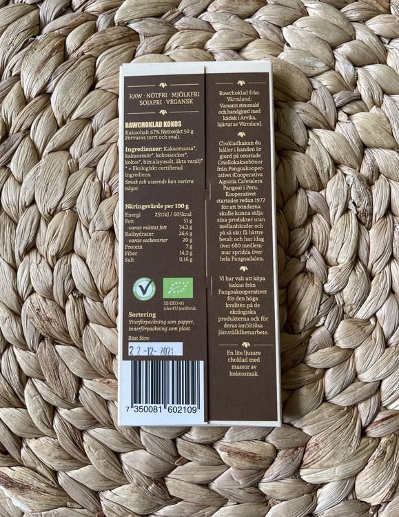 Rawchoklad Kokos EKO
