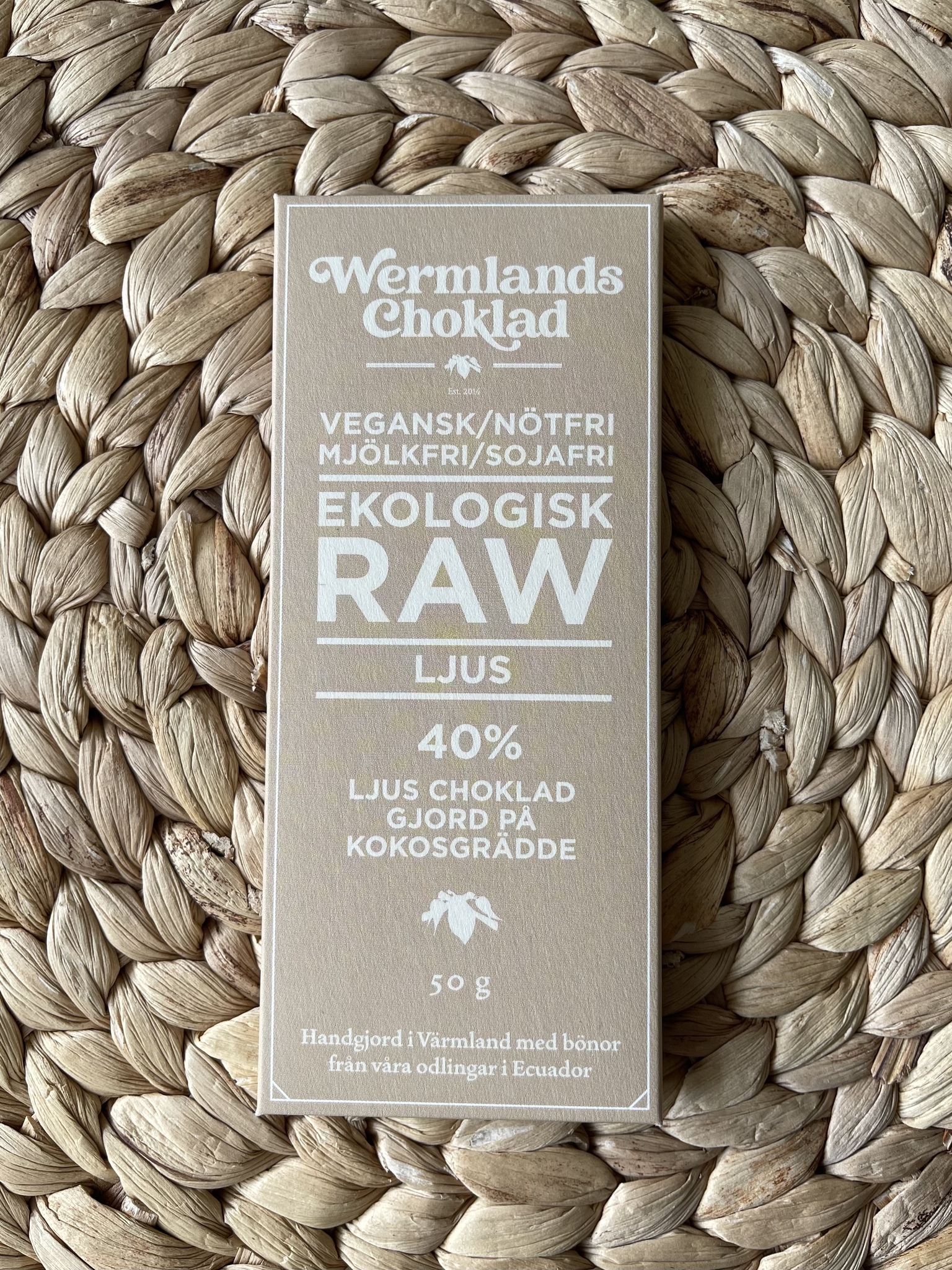 Wermlands Choklad Ekologisk Rawchoklad Ljus