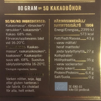 Malmö Choklad Esmeralda Ekologisk 68 %