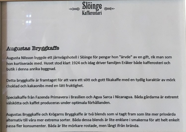 Slöinge kafferosteri Augustas bryggkaffe100g