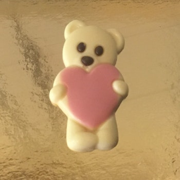 Nallebjörn med Hjärta i vit choklad